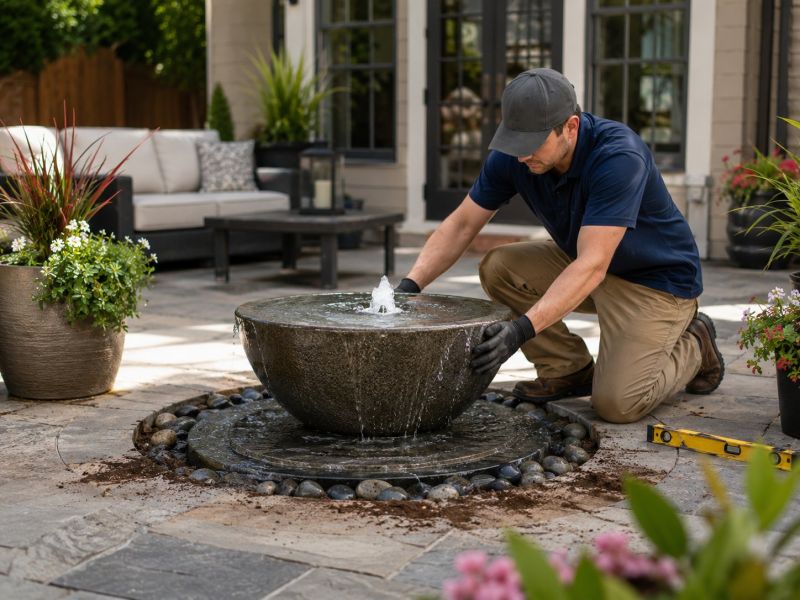 Patio Fountain Installation